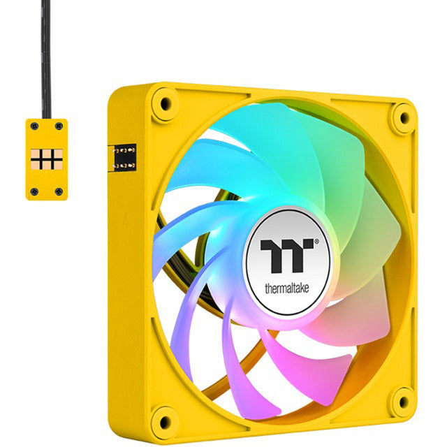Thermaltake ct120 ex reverse argb sync ventilateur de refroidissement PC bumblebee (pack de 3 ventilateurs) ventilateurs de boîtier (jaune, 3 pièces, 120 x 120 x 25 mm, pwm)