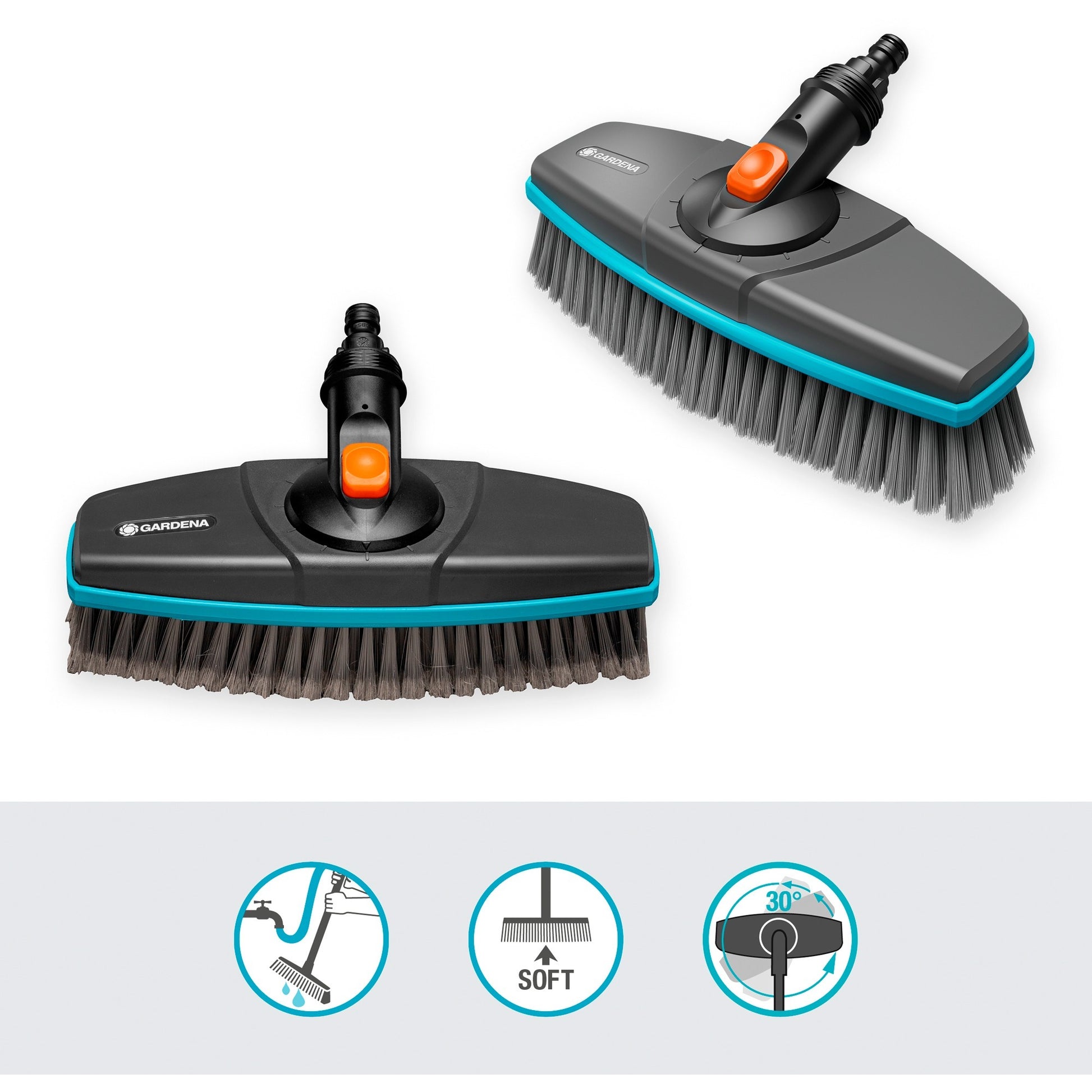 Gardena CleanSystem en acier avec pinceau doux pour plus grand,