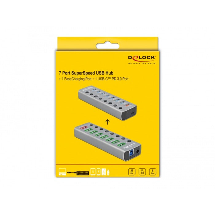 Dellock USB 3.2 Gen 1 Hub avec 7 portes