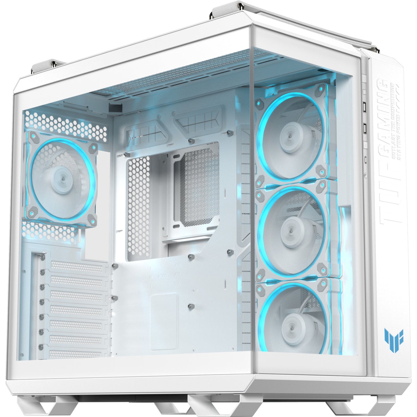 Boîtier tour midi Asus tuf gaming gt502 horizon argb (blanc | 3x usb-a | 1x usb-c | verre trempé)