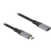 Delock Câble d'extension USB-C 40 Gbps, PD 3.1, 240 W, 2 mètres (gris noir)