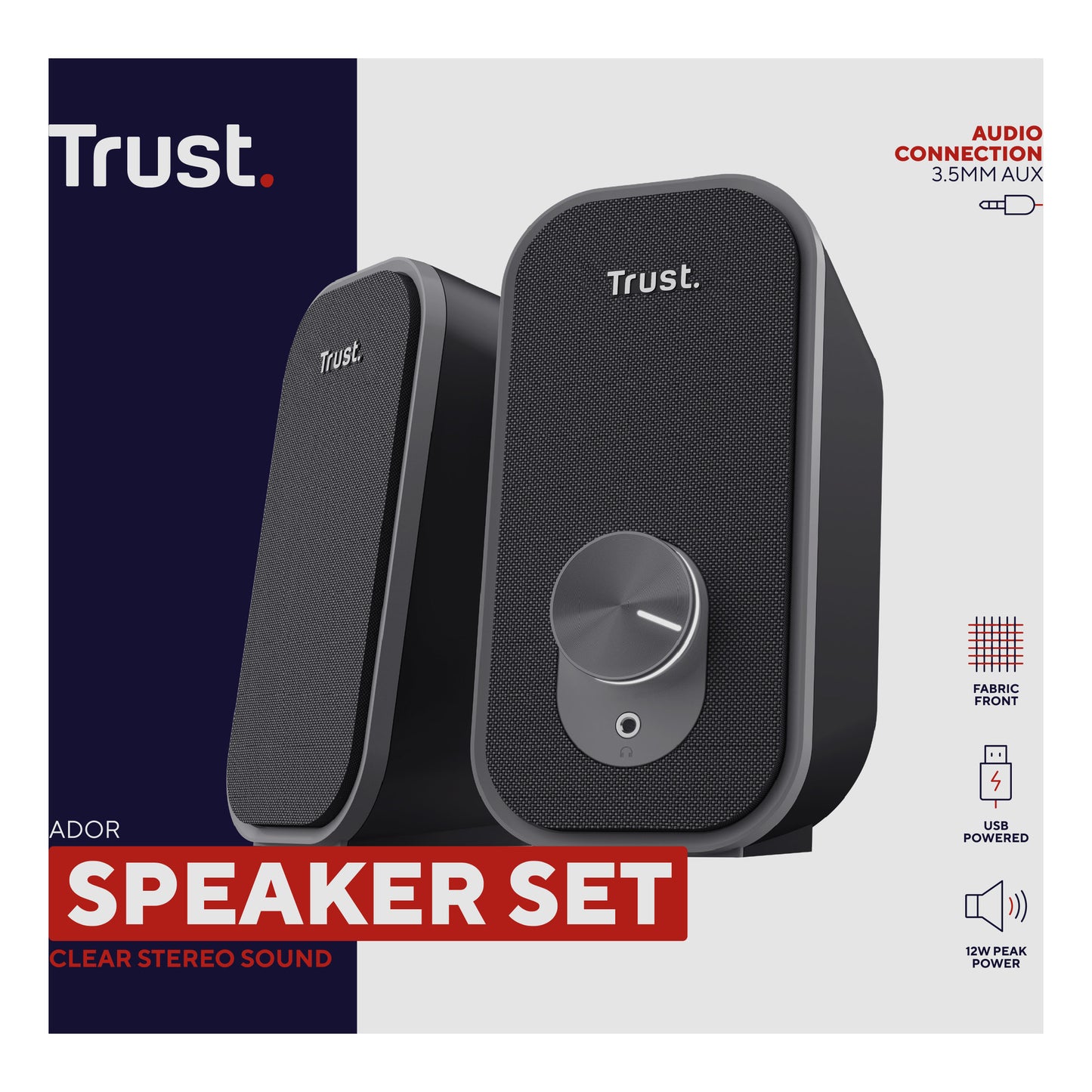 Trust ador 2.0 ensemble d'enceintes haut-parleur PC (noir gris)