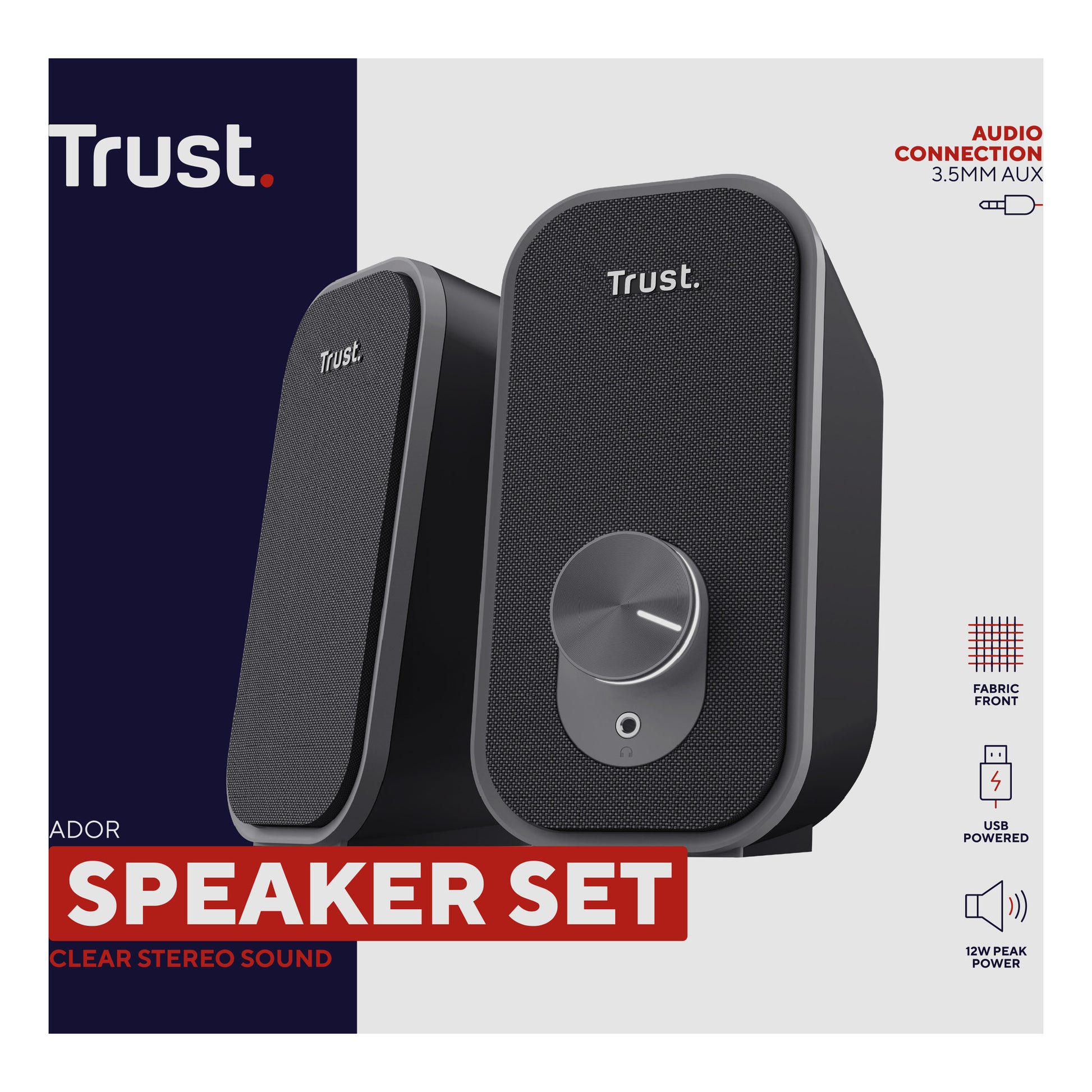 Trust ador 2.0 ensemble d'enceintes haut-parleur PC (noir gris)
