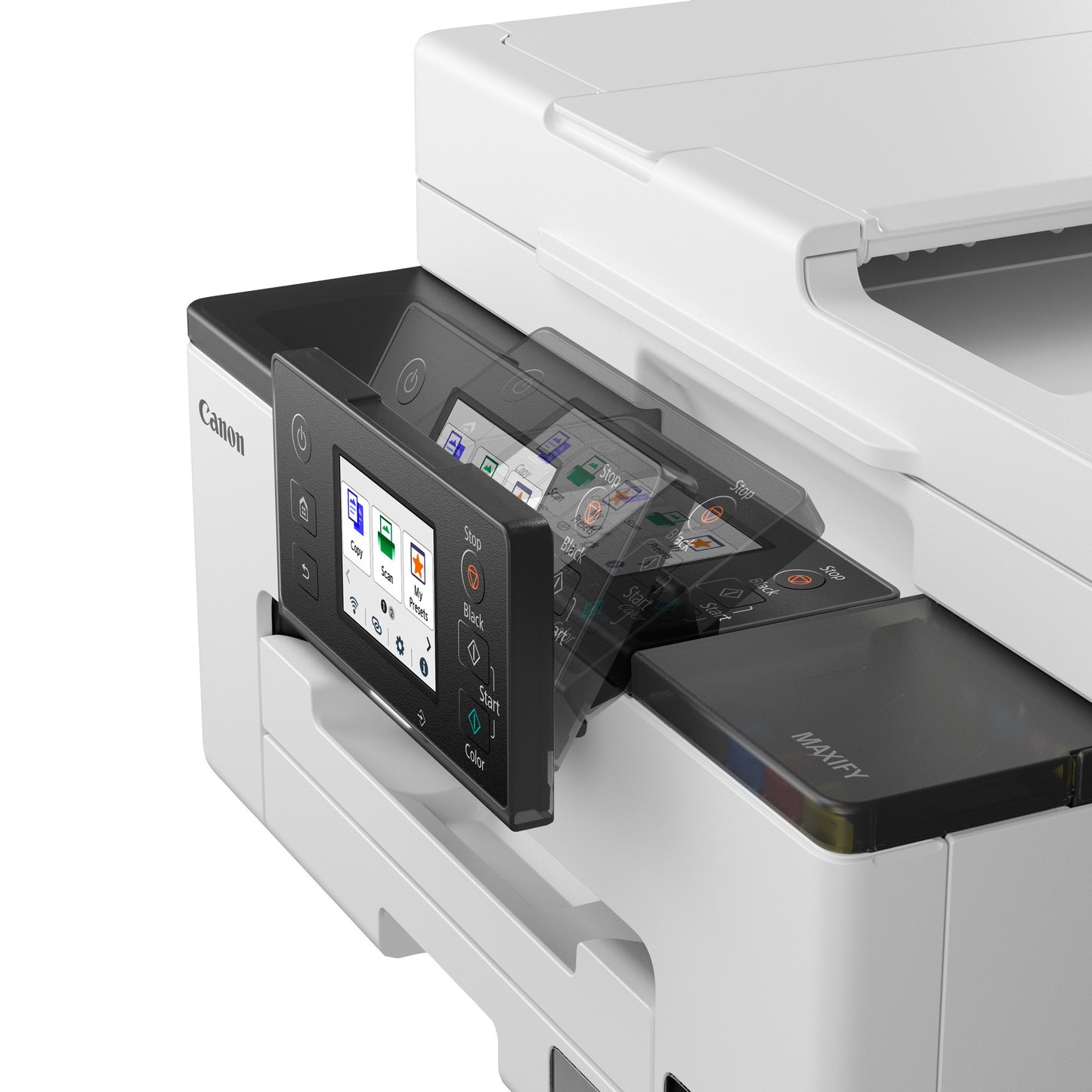 Imprimante à jet d'encre couleur Canon maxify gx2051 avec imprimante à jet d'encre tout-en-un rechargeable à méga réservoir avec fonction de télécopie (blanc, impression, copie, numérisation, télécopie, Wi-Fi)