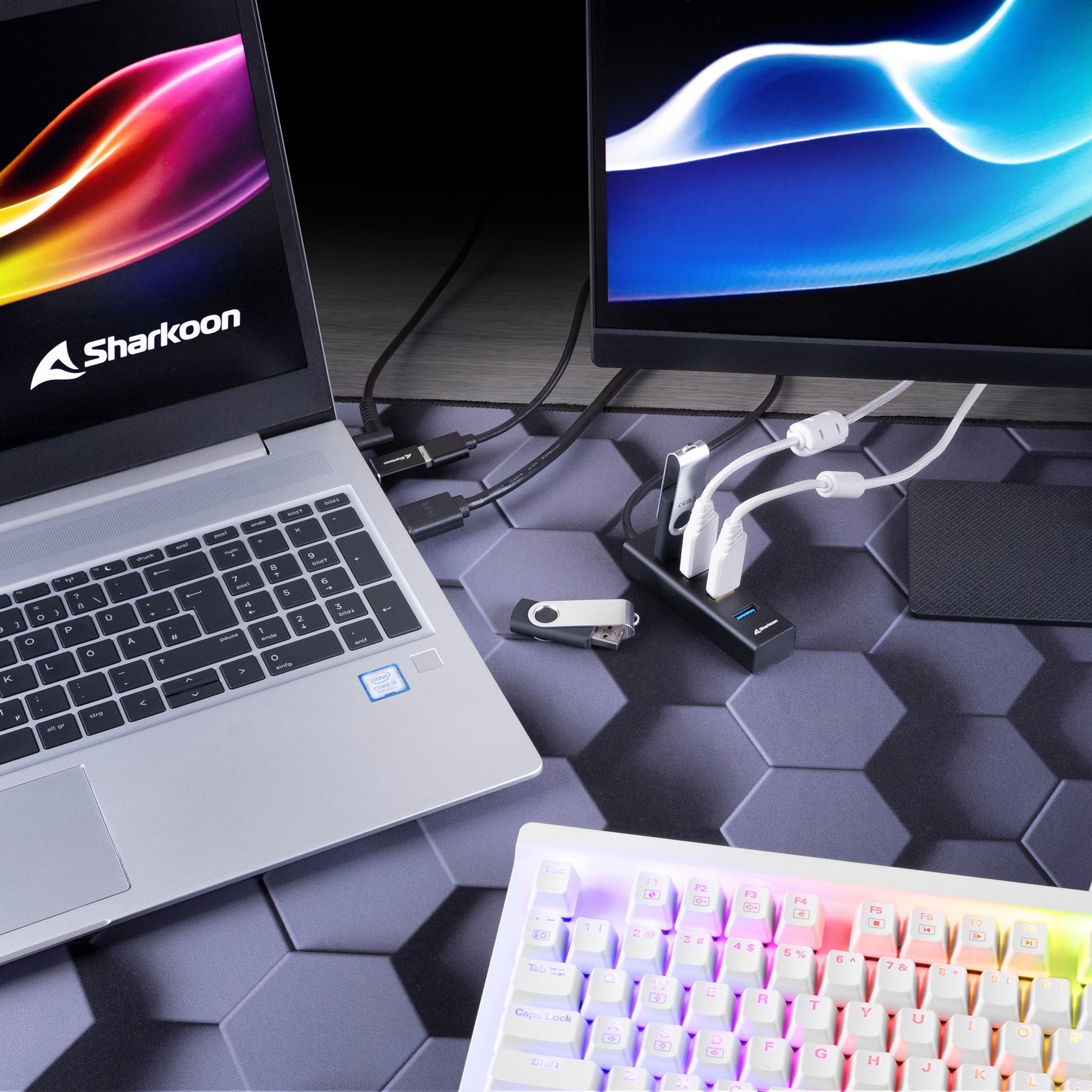 Sharkoon 4-port USB 3.2 Gen 1 Hub en aluminium