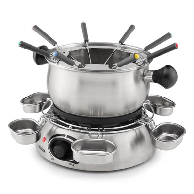 Fondue Tristar fo-1100 (acier inoxydable, 8 personnes, 1300 w, adaptée à l'huile, au chocolat et au fromage)