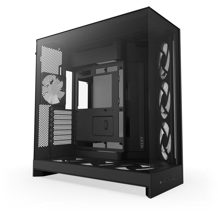 Boîtier tour midi Nzxt h9 flow rgb+ (noir (mat) | 2x usb-a | 1x usb-c | rgb | verre trempé)