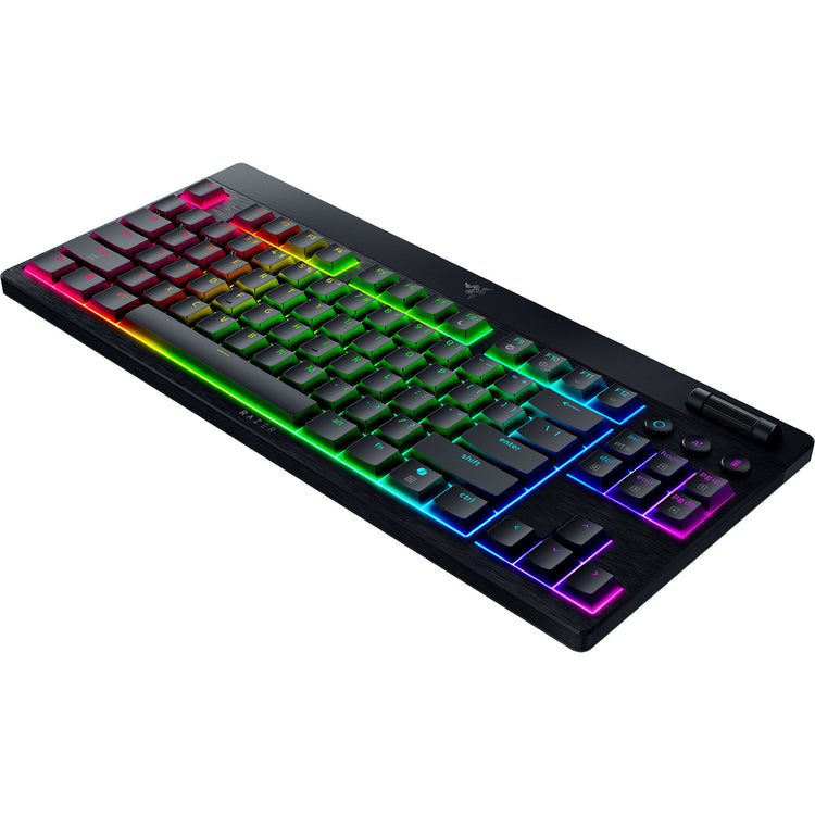 Clavier de jeu mécanique RVB discret Razer blackwidow v4 (noir, disposition américaine (qwerty), orange discret, 80 % (tkl))