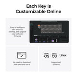 Clavier mécanique RVB Keychron K2 HE-F1C Concrete Edition (noir, disposition américaine (QWERTY), nébuleuse magnétique à double rail Gateron, 75 %, LED RVB, PBT osa double-shot, échange à chaud, 2,4 GHz | Bluetooth 5.2 | USB-C) - afbeelding 7