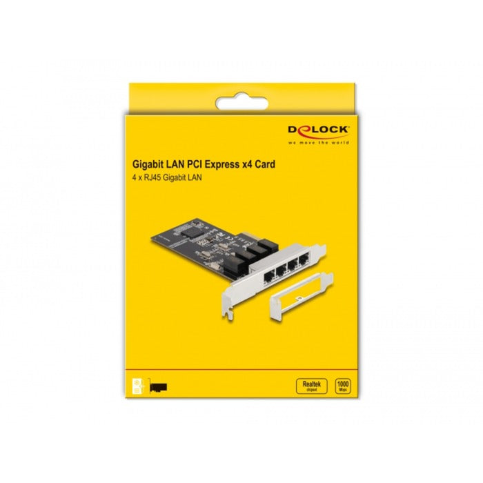 Delock PCI Express X4 Card 4 x RJ45 Gigabit LAN