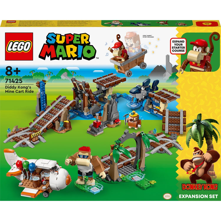 Ensemble d'extension Lego Super Mario : jouet de construction en chariot de mine de Diddy Kong (71425)