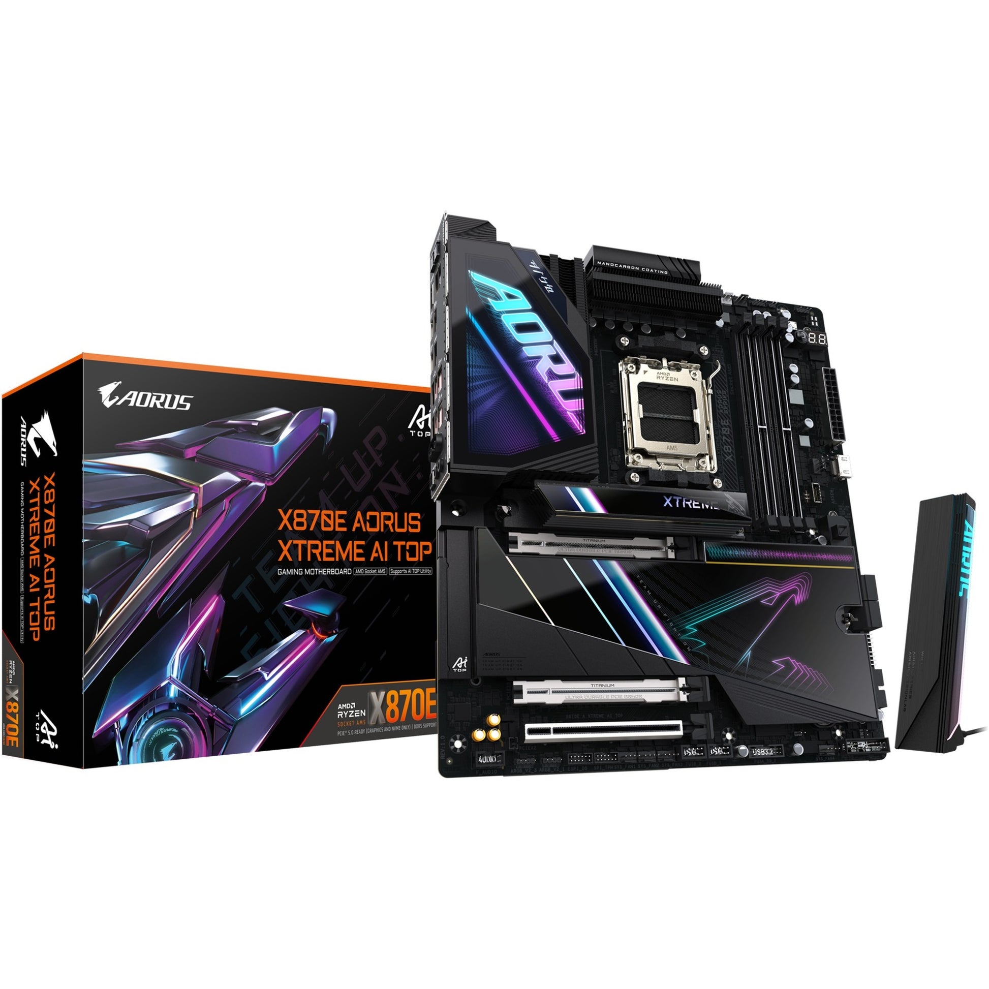 Carte mère Gigabyte x870e a xtreme AI top socket AM5 (noir, RAID, 2x 10 Go-LAN, WLAN, BT, Sound, E-ATX)