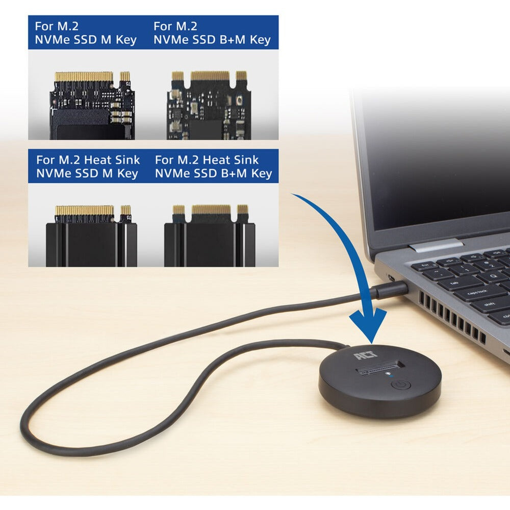 ACT M.2 NVME PCIE SSD DOCKINGSTAT, USB-C 3.2 GEN2