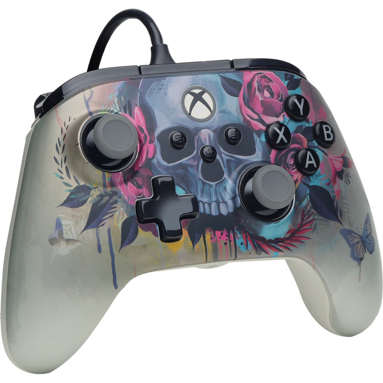 Manette filaire Powera Advantage Plus pour Xbox Series X|s - Bloom Gloom (argent, Xbox Series X|s, Xbox One, PC)
