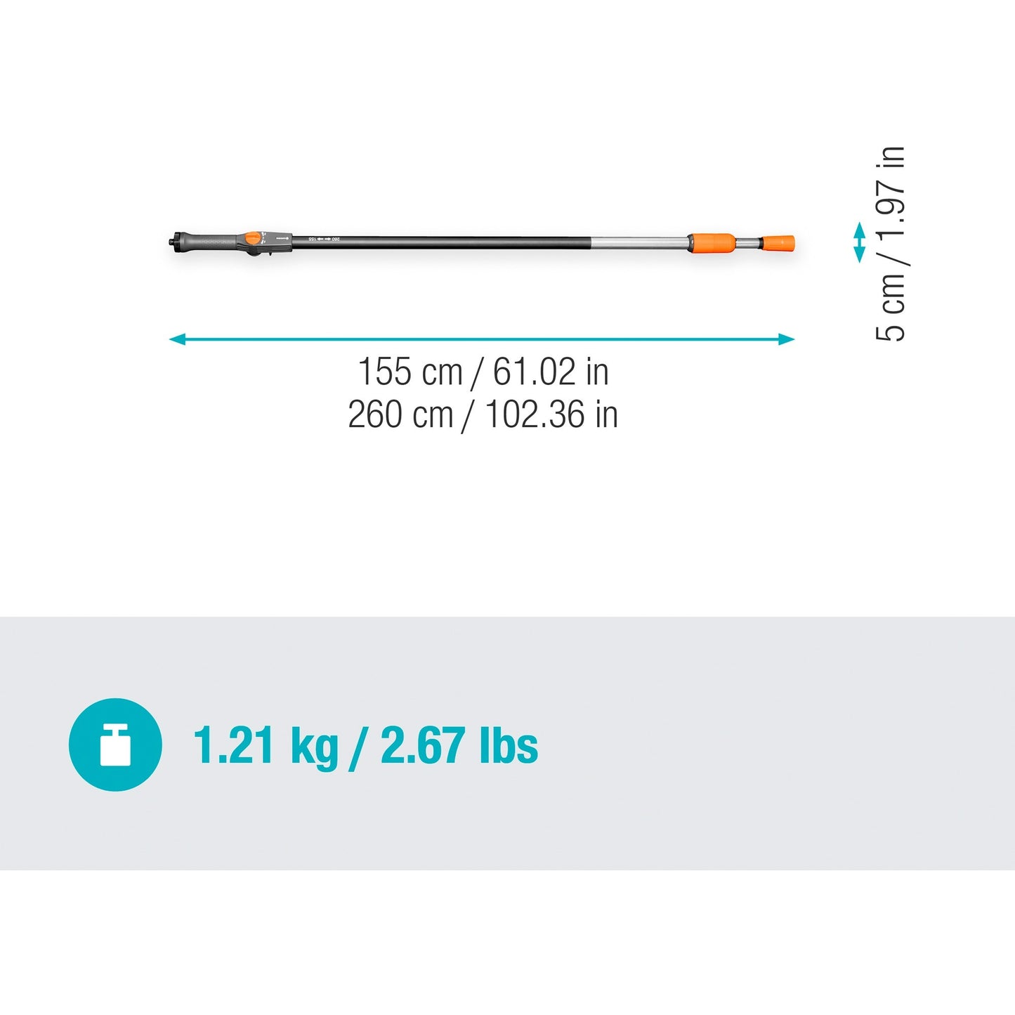 Gardena Cleansystem Telescopic Steel M XL, pour Verde