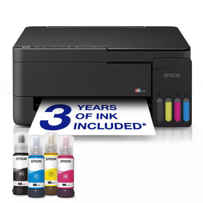 Imprimante jet d'encre tout-en-un Epson ecotank et-2912 (noir, numérisation, copie, wi-fi, incluant jusqu'à 3 ans d'encre, c11cl62406)