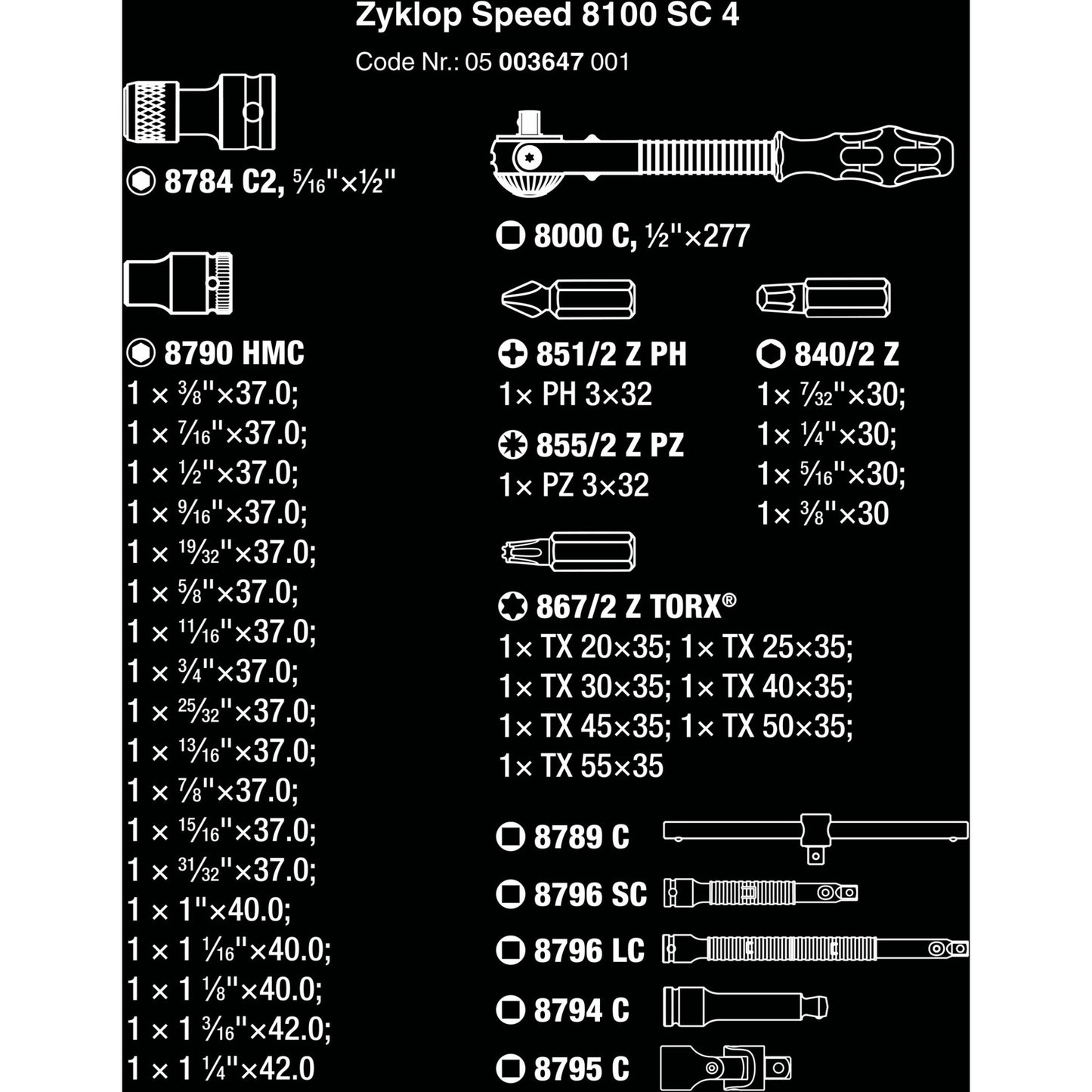 WAA 8100 SC 4 Zyklop Speed ​​Ratelset