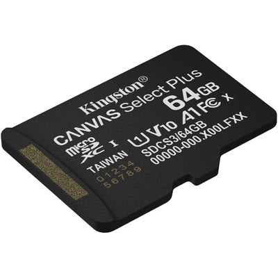 Carte mémoire MicroSDXC Kingston Canvas Select Plus 64 Go (noir, UHS-I U1, classe 10, V10)