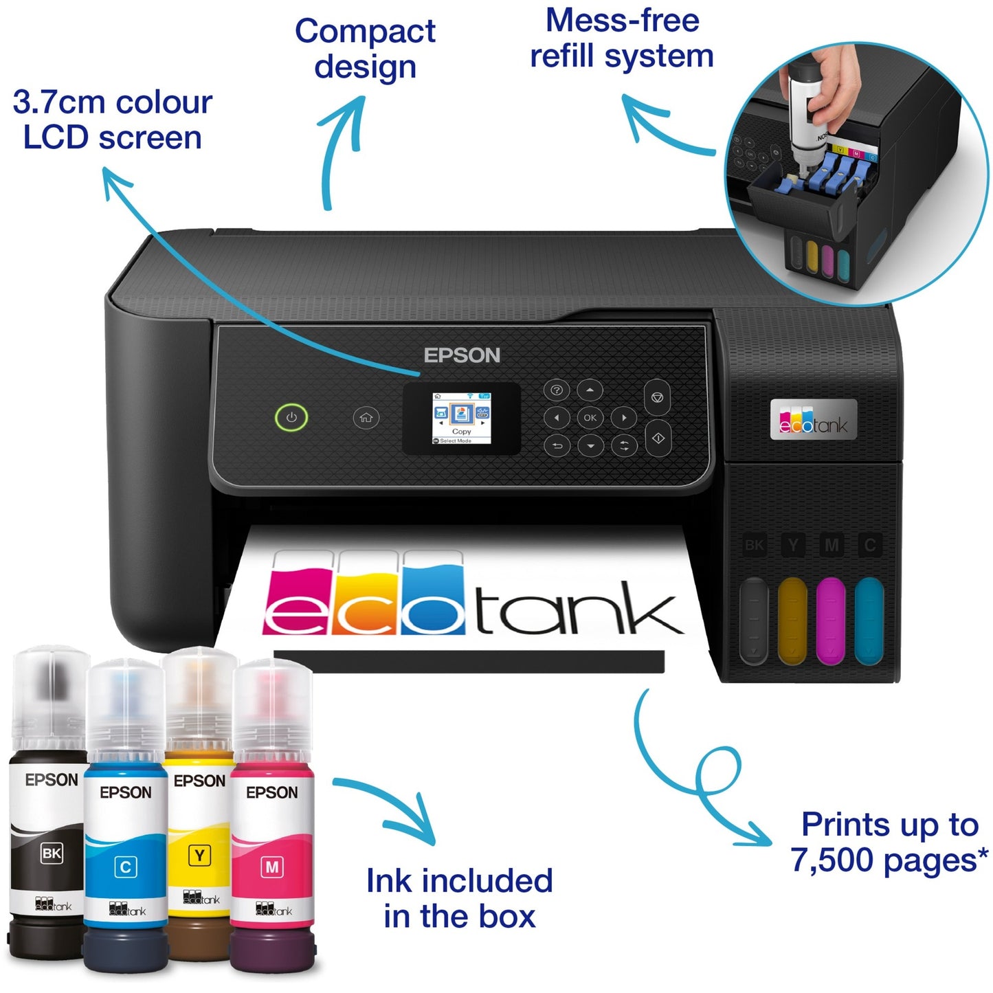 Epson Ecotank ET-2870 A4 Imprimante Wi-Fi multifonctionnelle