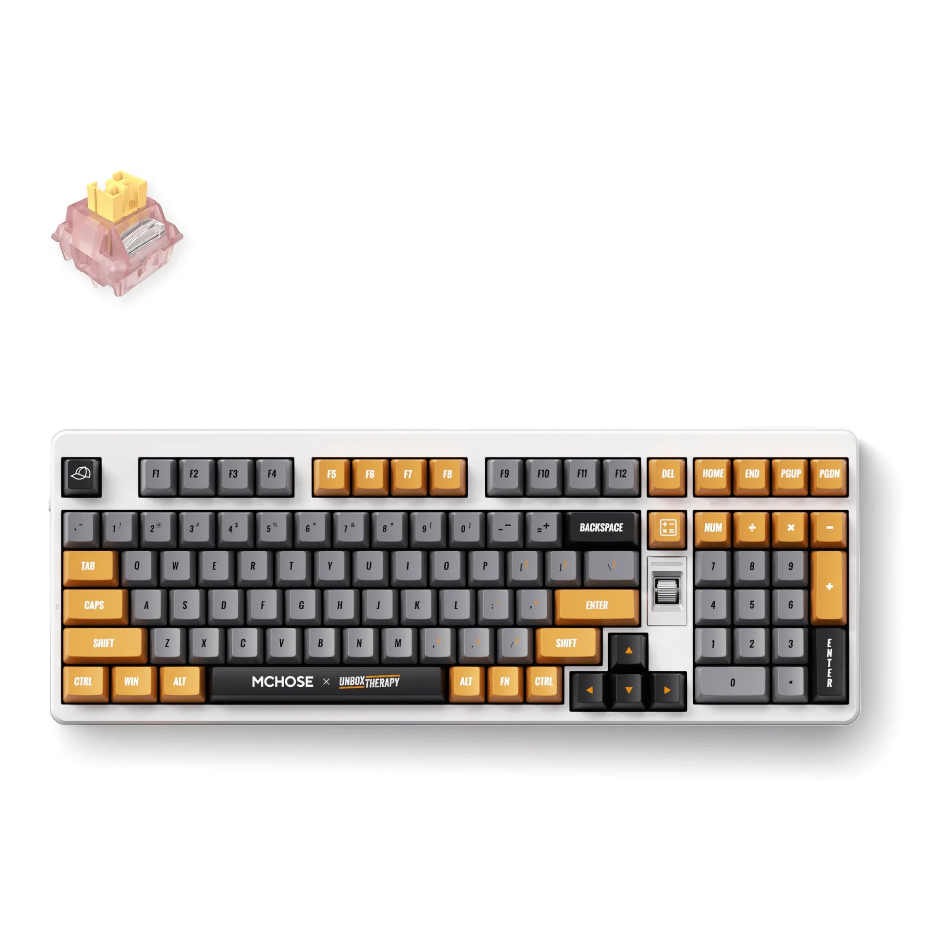 Mchose x unbox thérapie - clavier mécanique ut98, clavier (rétro thérapie, commutateur Silent Peach V3, 98%, RVB, échange à chaud, Bluetooth USB-C 2,4 GHz)