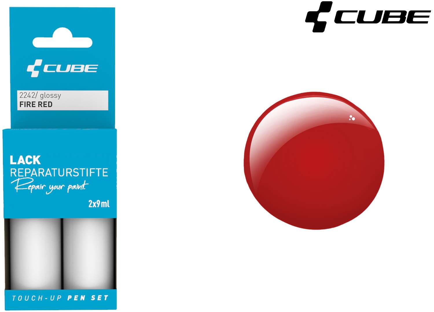 Set de stylos de retouche Cube rouge feu
