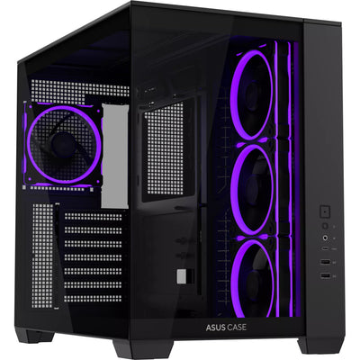 Boîtier tour midi Asus a32 plus (noir | 2x USB-A | 1x USB-C | RVB | verre trempé)