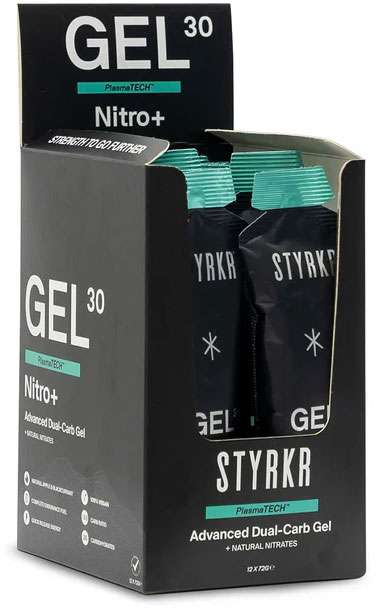 Styrkr gel30 nitro gel énergétique double carb boîte de 12