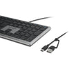 Kensington KB515 EQ USB-C Clavier filaire USB-A (gris, disposition internationale américaine (QWERTY), commutateurs à ciseaux, 100 %)
