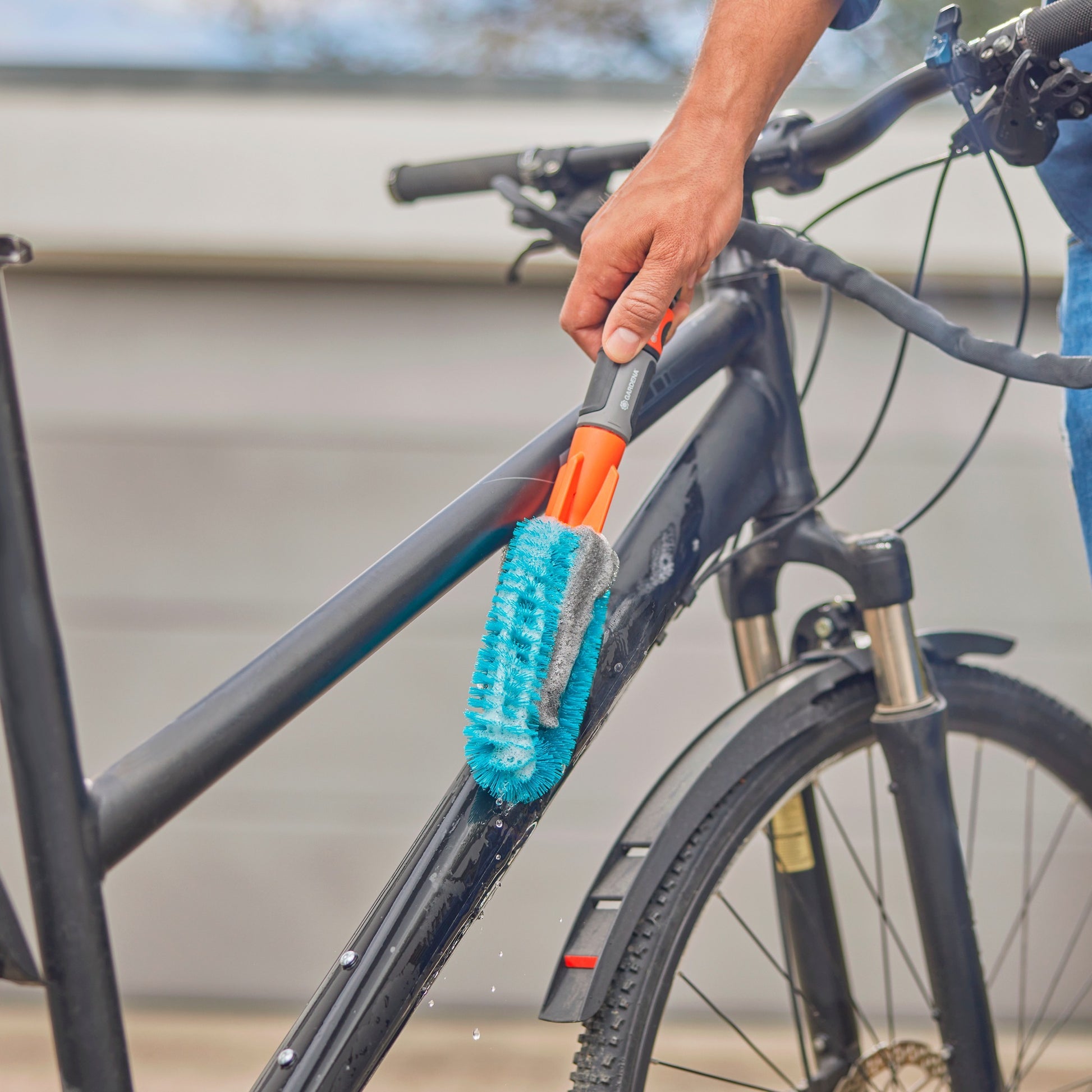 Gardena CleanSystem fietSwasset, avec pinceau à vélo, tuyau E