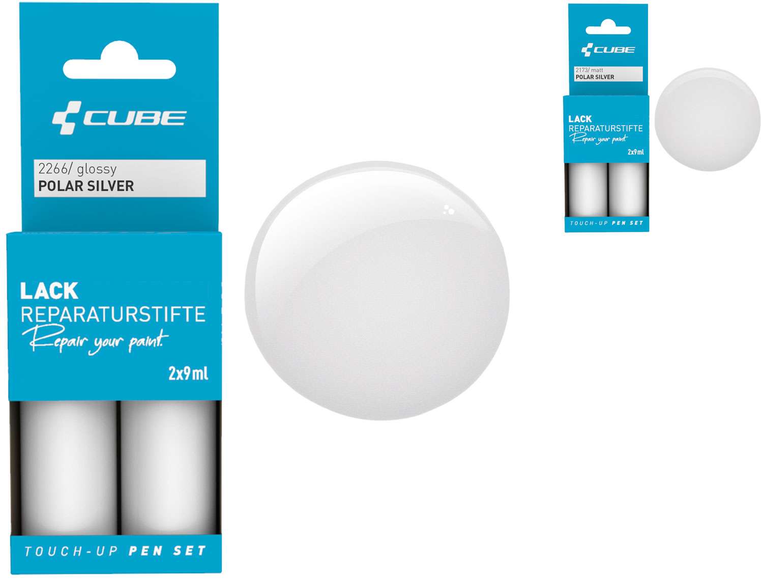 Set de stylos de retouche Cube argent polaire