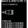Ceinture WAA C 3 Ensemble de capuchon Zyklop, 1 2