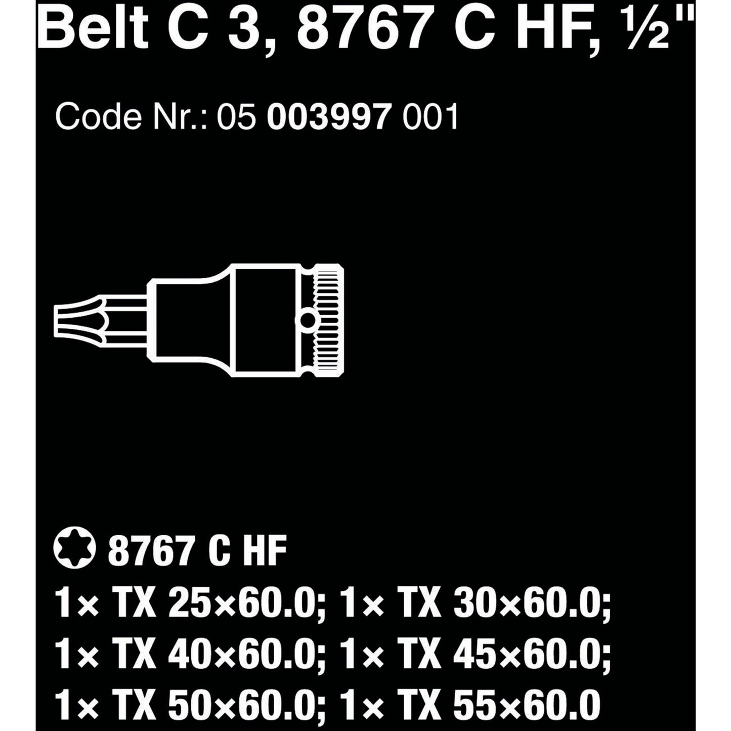 Ceinture WAA C 3 Ensemble de capuchon Zyklop, 1 2