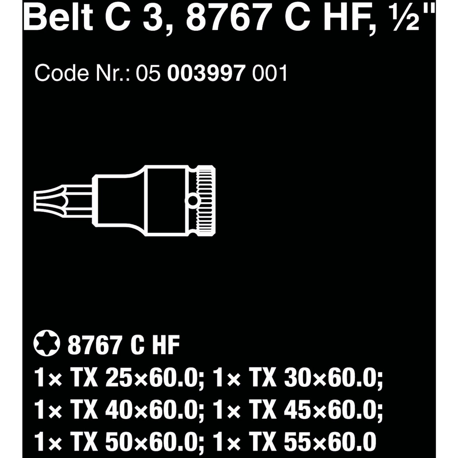 Ceinture WAA C 3 Ensemble de capuchon Zyklop, 1 2