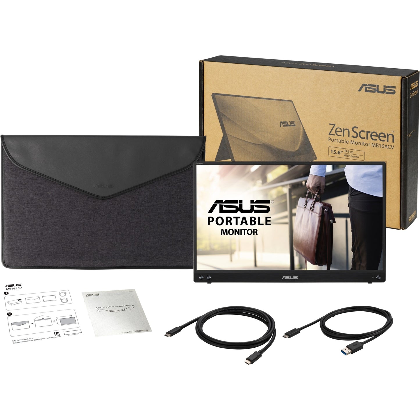 Moniteur Asus zenscreen mb16acv 16 (noir, usb-c)