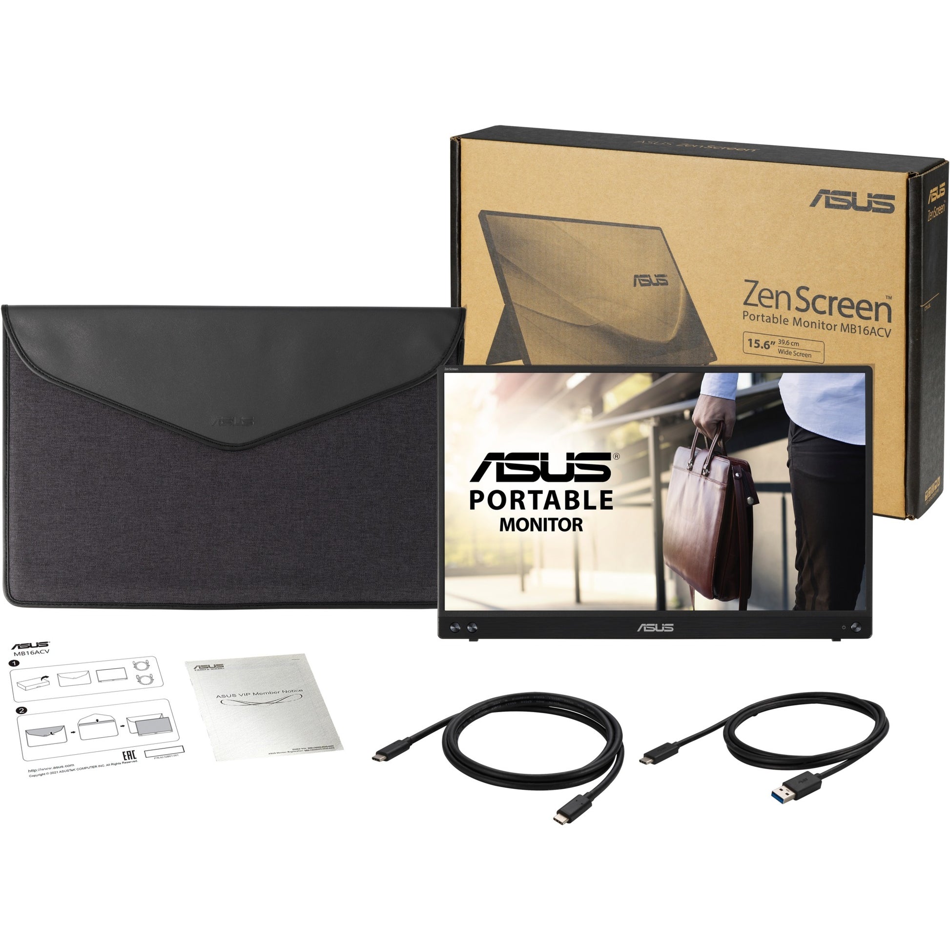 Moniteur Asus zenscreen mb16acv 16 (noir, usb-c)