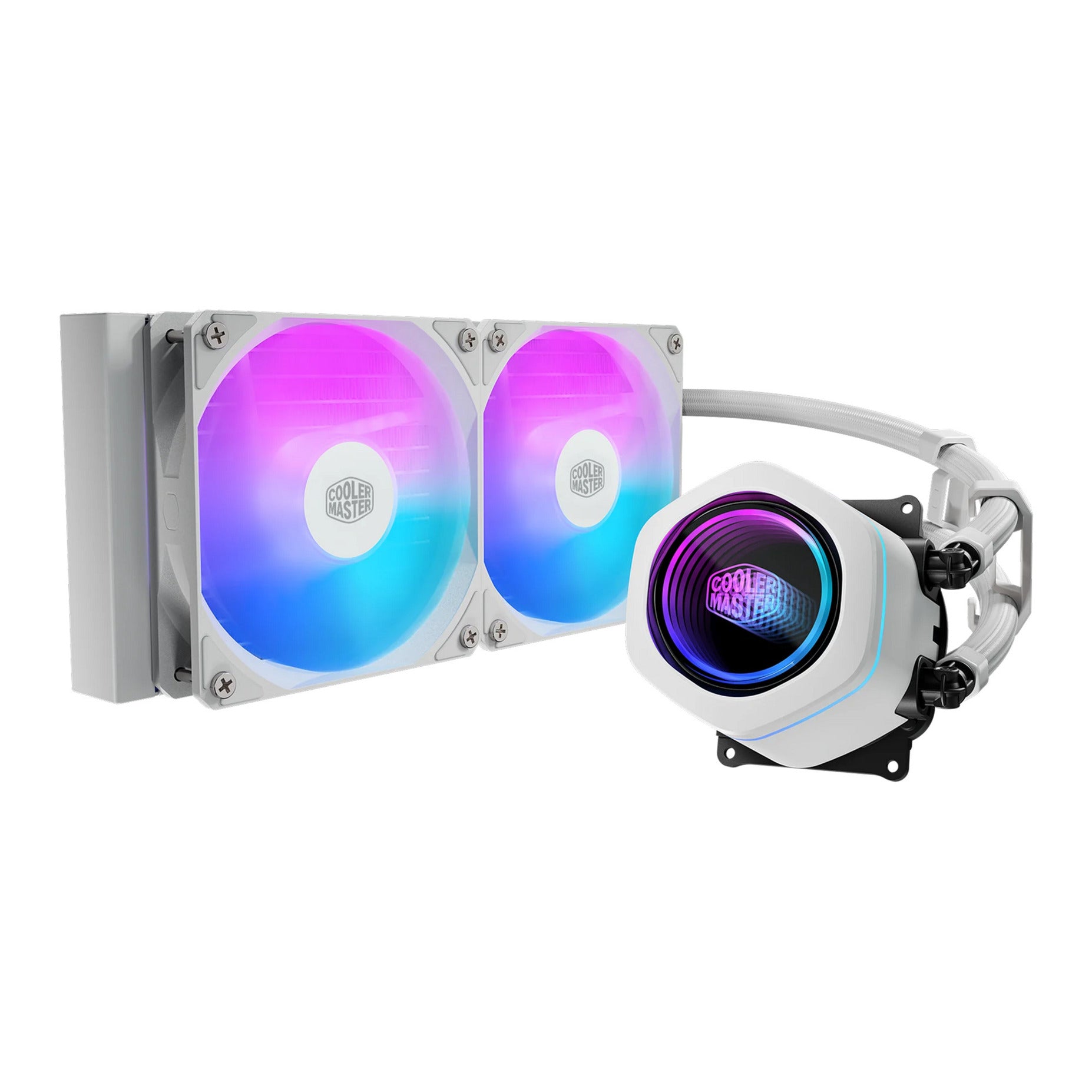 Cooler master masterliquid core nex 240, refroidissement à eau blanche (blanc, argb)