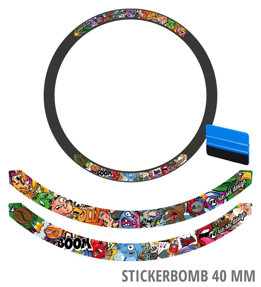 Jeu d'autocollants pour jante Rie:sel design 40 mm