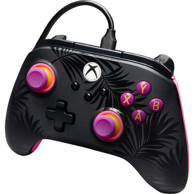 Powera Advantage Plus Manette filaire pour Xbox Series X|s – Palmiers au clair de lune (rose, Xbox Series X|s, Xbox One, PC)