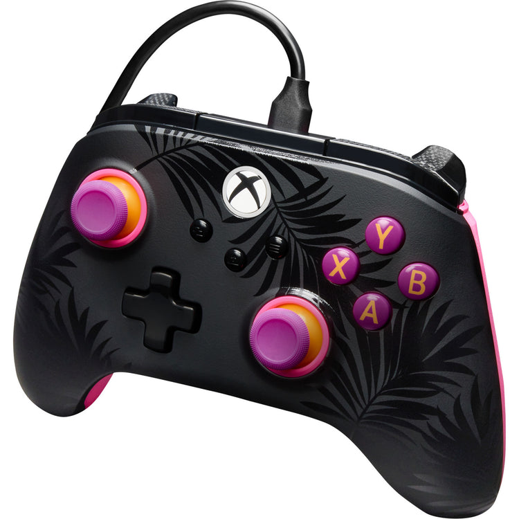 Powera Advantage Plus Manette filaire pour Xbox Series X|s – Palmiers au clair de lune (rose, Xbox Series X|s, Xbox One, PC)