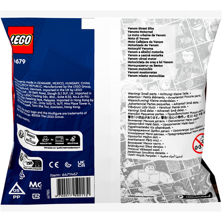 Lego Marvel - jouet de construction de vélo de rue Venom (30679)