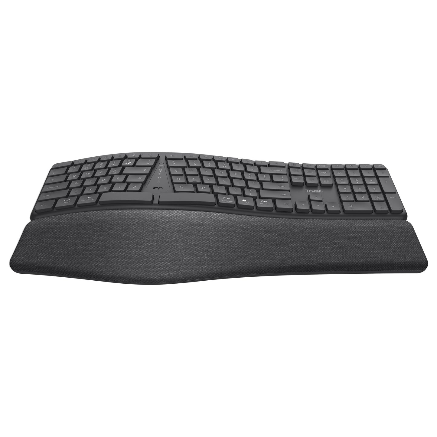 Clavier ergonomique sans fil Trust Keyra (noir, disposition US, Bluetooth 2.4G USB)