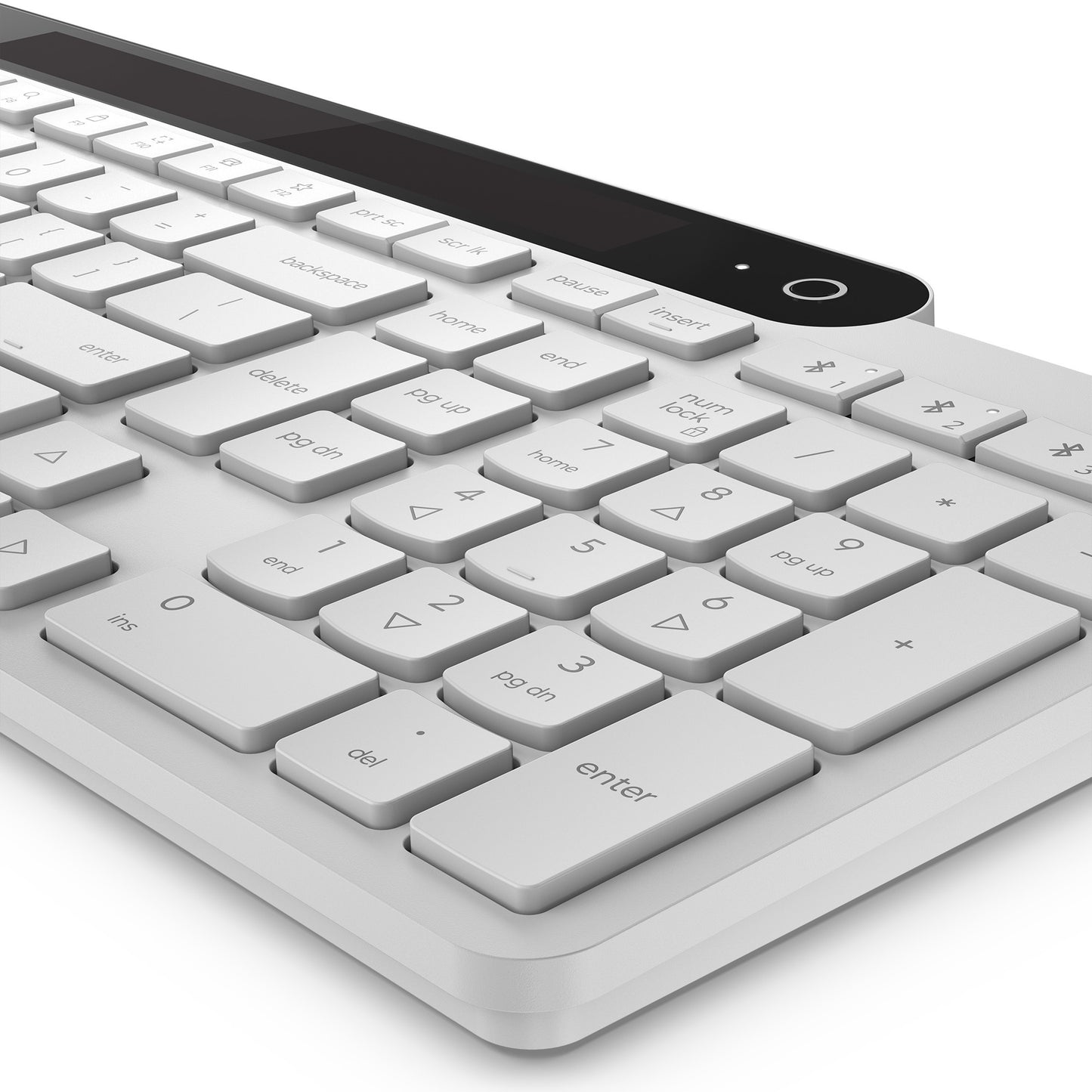 Clavier Bluetooth auto-rechargeable Lenovo 800 (blanc, disposition américaine (QWERTY), piston, 100 %, interrupteur à piston, Bluetooth 5.1, USB-C)