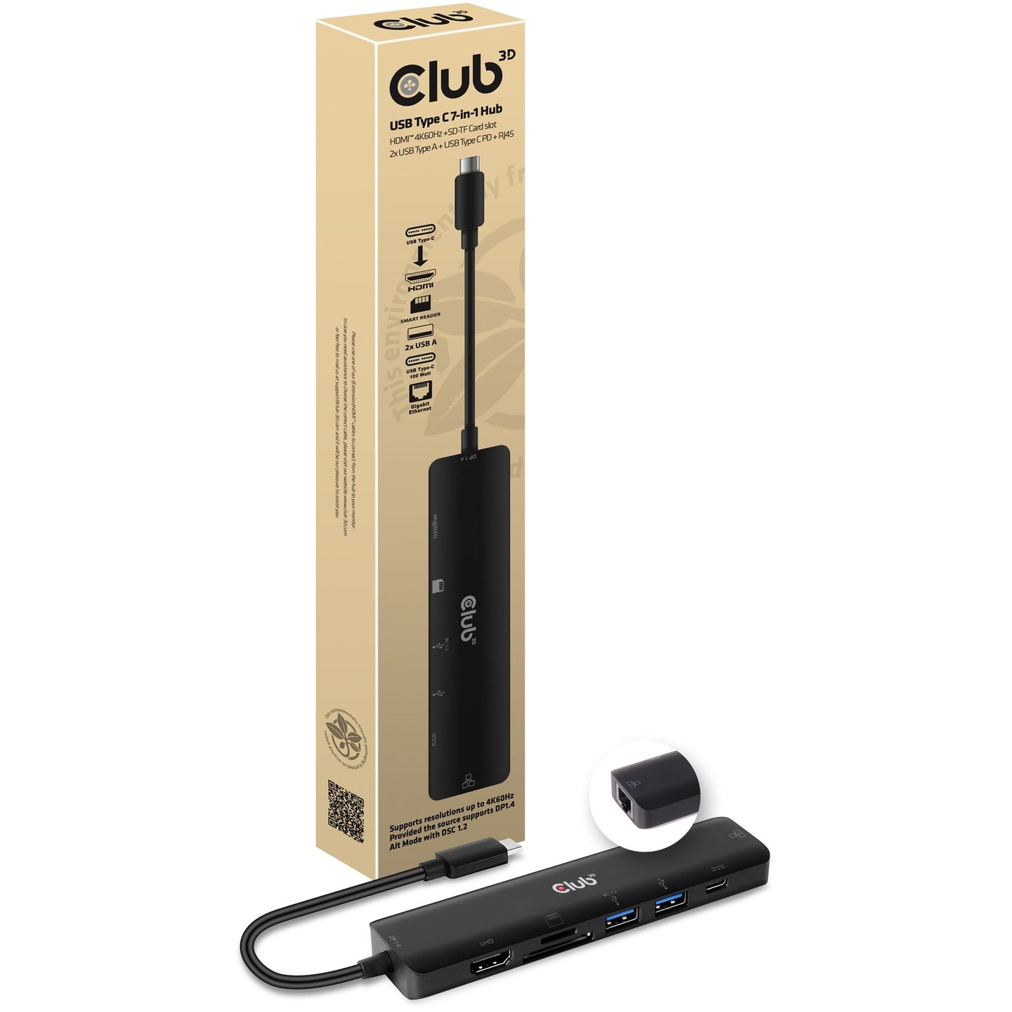 Club 3D CSV-1592 USB Type C 7-en-1 Hub