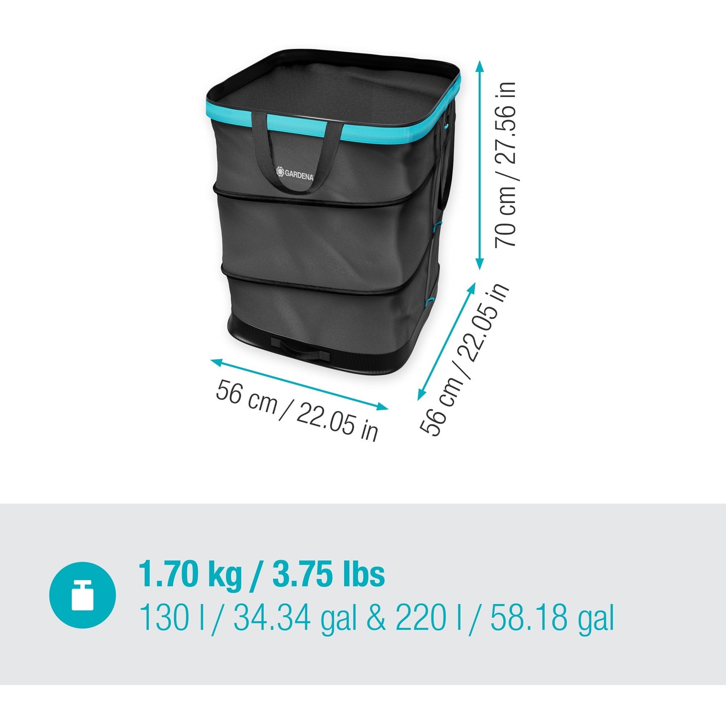Gardena Garden Waste Pocket pop-up rectangulaire, taille L