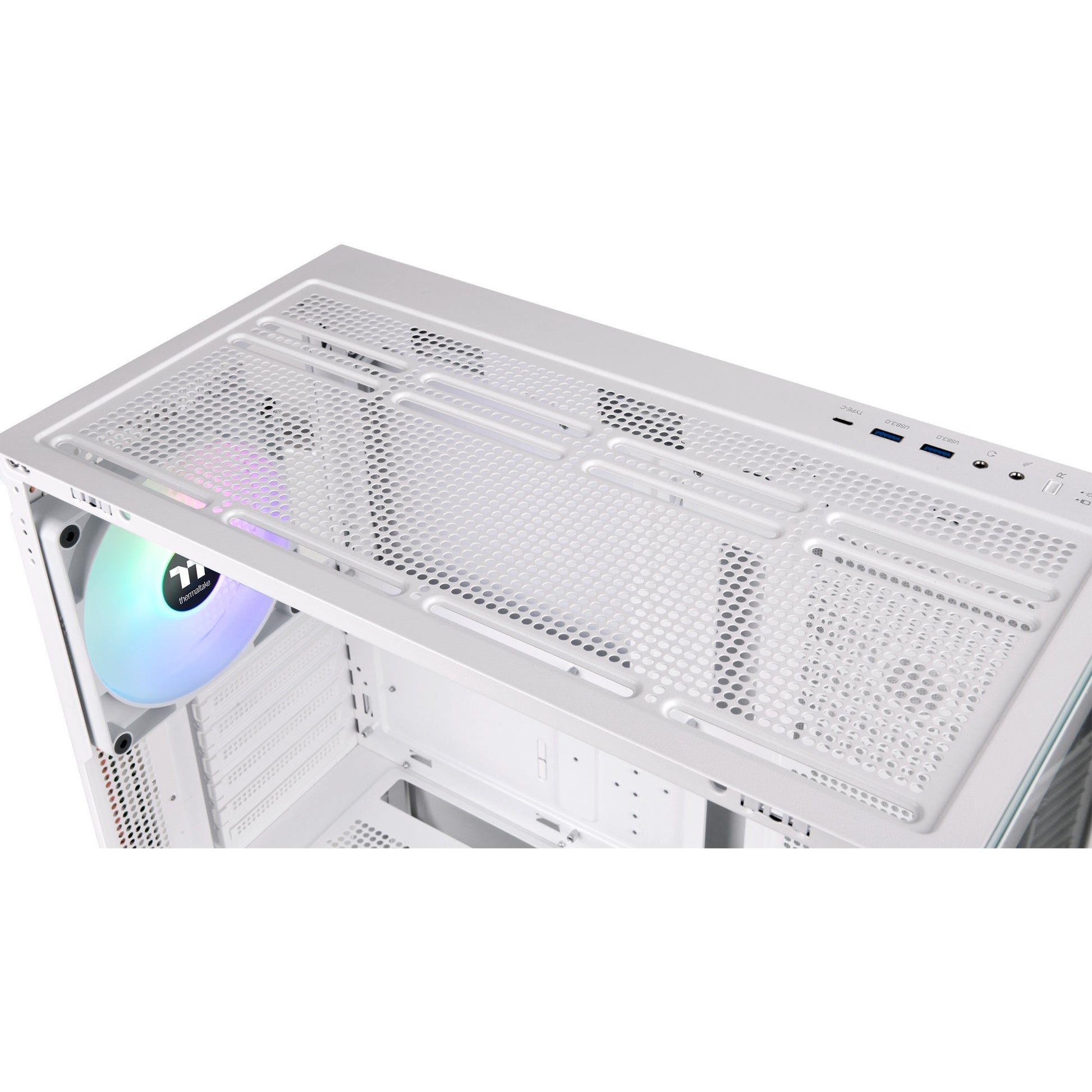 Thermaltake view 270 tg argb - boîtier tour midi neige (blanc | 2x USB-A | 1x USB-C | RGB | verre trempé)