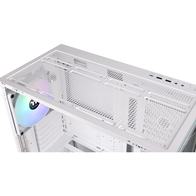 Thermaltake view 270 tg argb - boîtier tour midi neige (blanc | 2x USB-A | 1x USB-C | RGB | verre trempé)