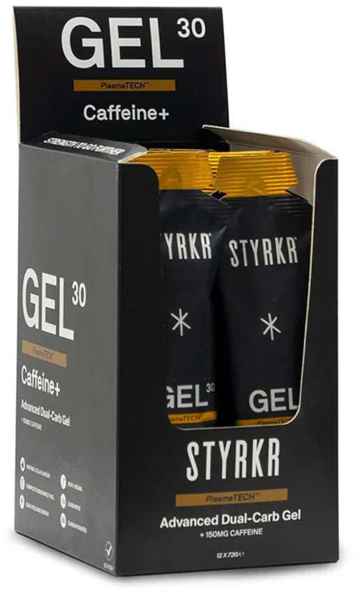 Styrkr gel30 caféine gel énergétique double carb boîte de 12