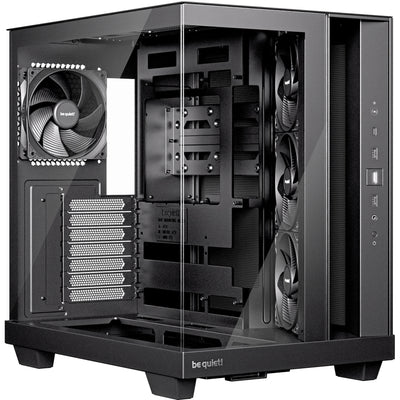 Soyez silencieux! boîtier tour midi light base 500 (noir | 2x USB-A | 1x USB-C | RVB | fenêtre)