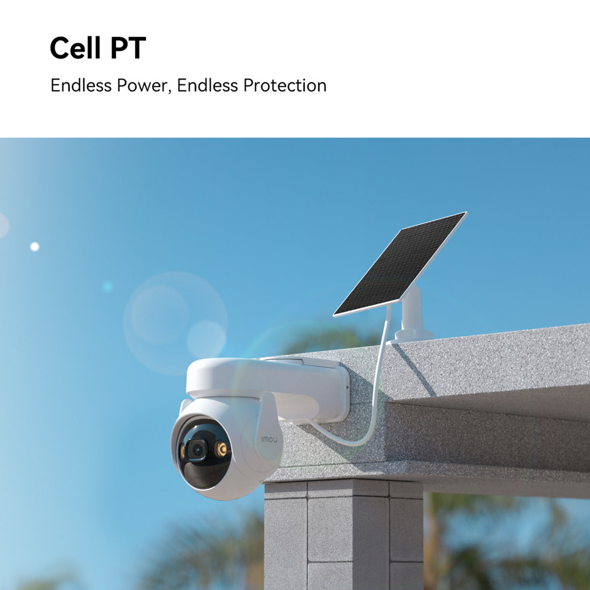 Imou cell pt avec caméra de sécurité à panneau solaire (blanc, 100% sans fil)