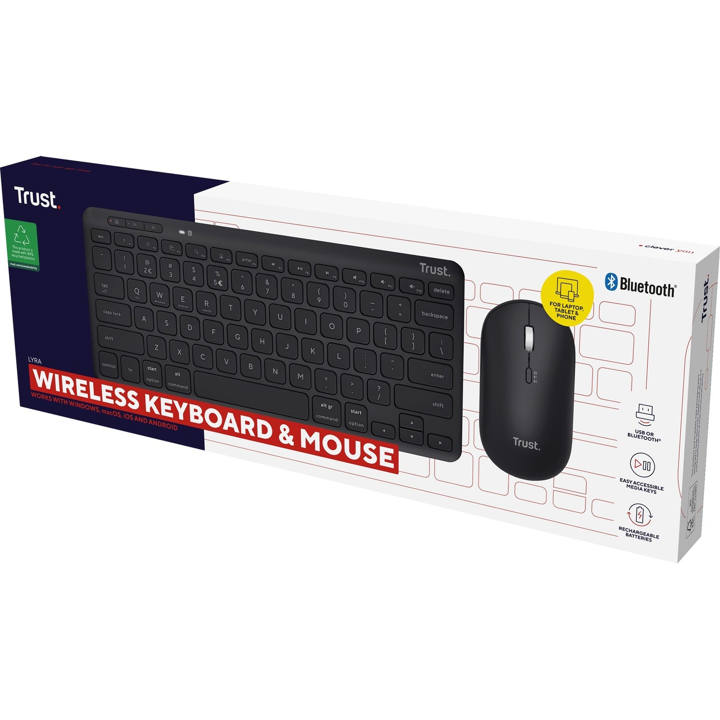 Faites confiance à la souris de clavier sans fil Lyra Multi-Device